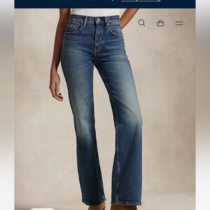 Ralph Lauren Blue High-Rise Wide-Leg Jeans